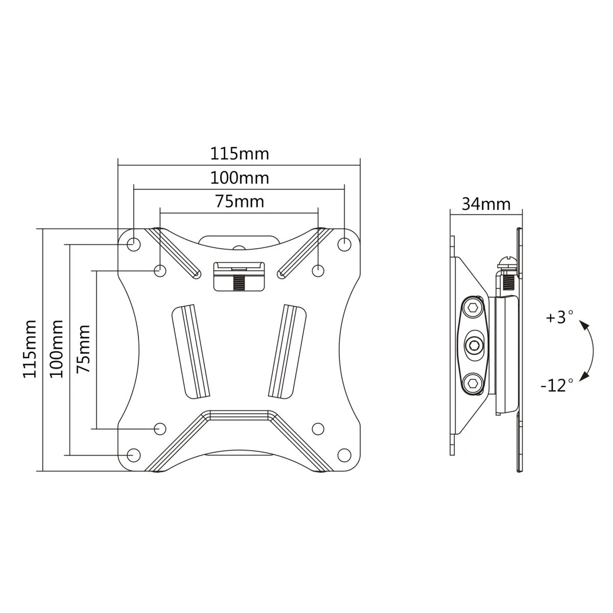 swedx-vesa-universal-wandhalterung-100x100-neigbar-25-kg image 3